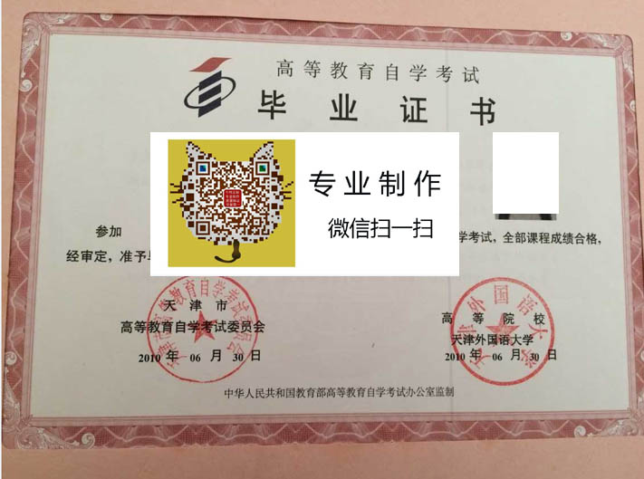 天津外国语大学毕业证样本2010年自考毕业证图片